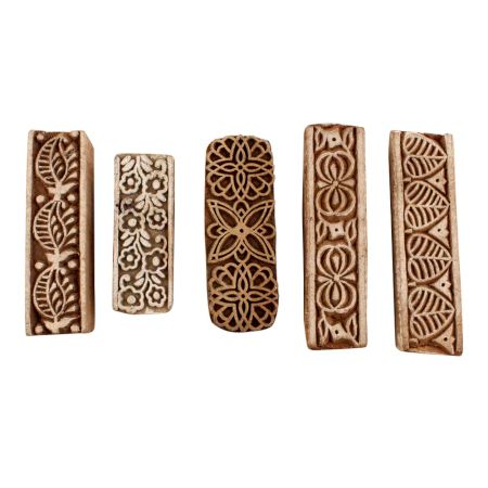 Set of 5 Piece New Mix Wooden Printing Blocks